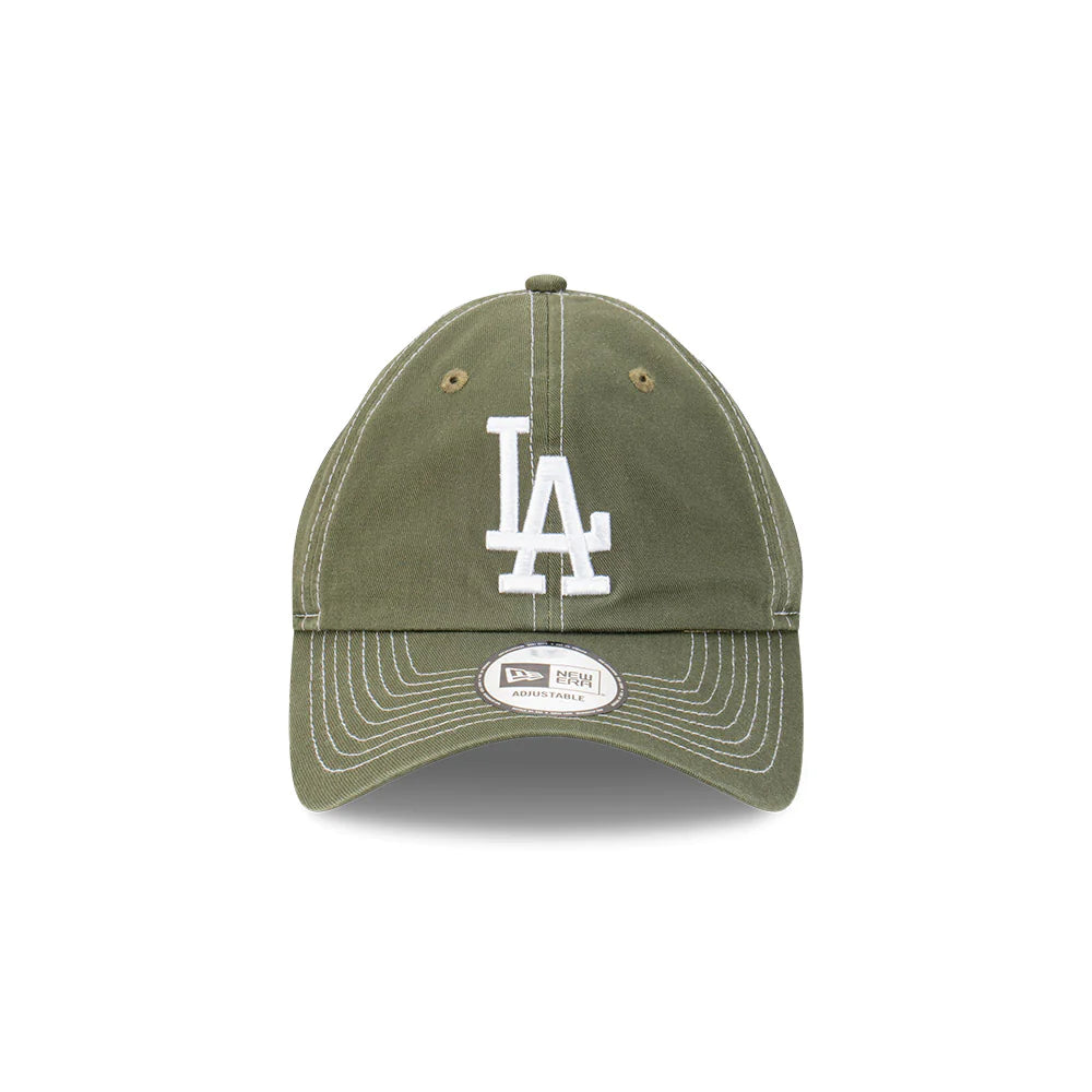 LA Dodgers Hat - Olive Green Contrast Casual Classic MLB Strapback Cap - New Era